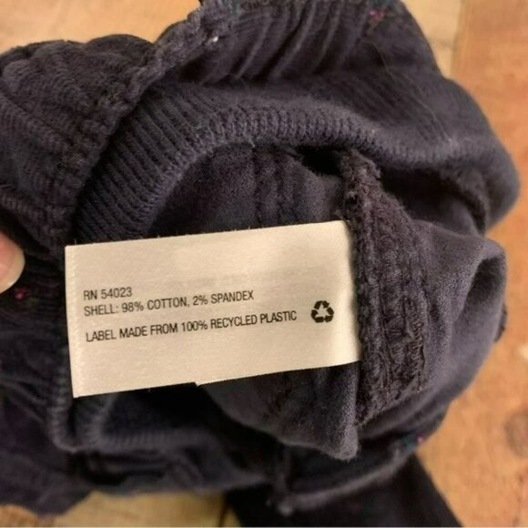 Gap Baby Girls Size 0-3M Navy Blue Corduroy Pants With Flowers - Picture 4 of 5